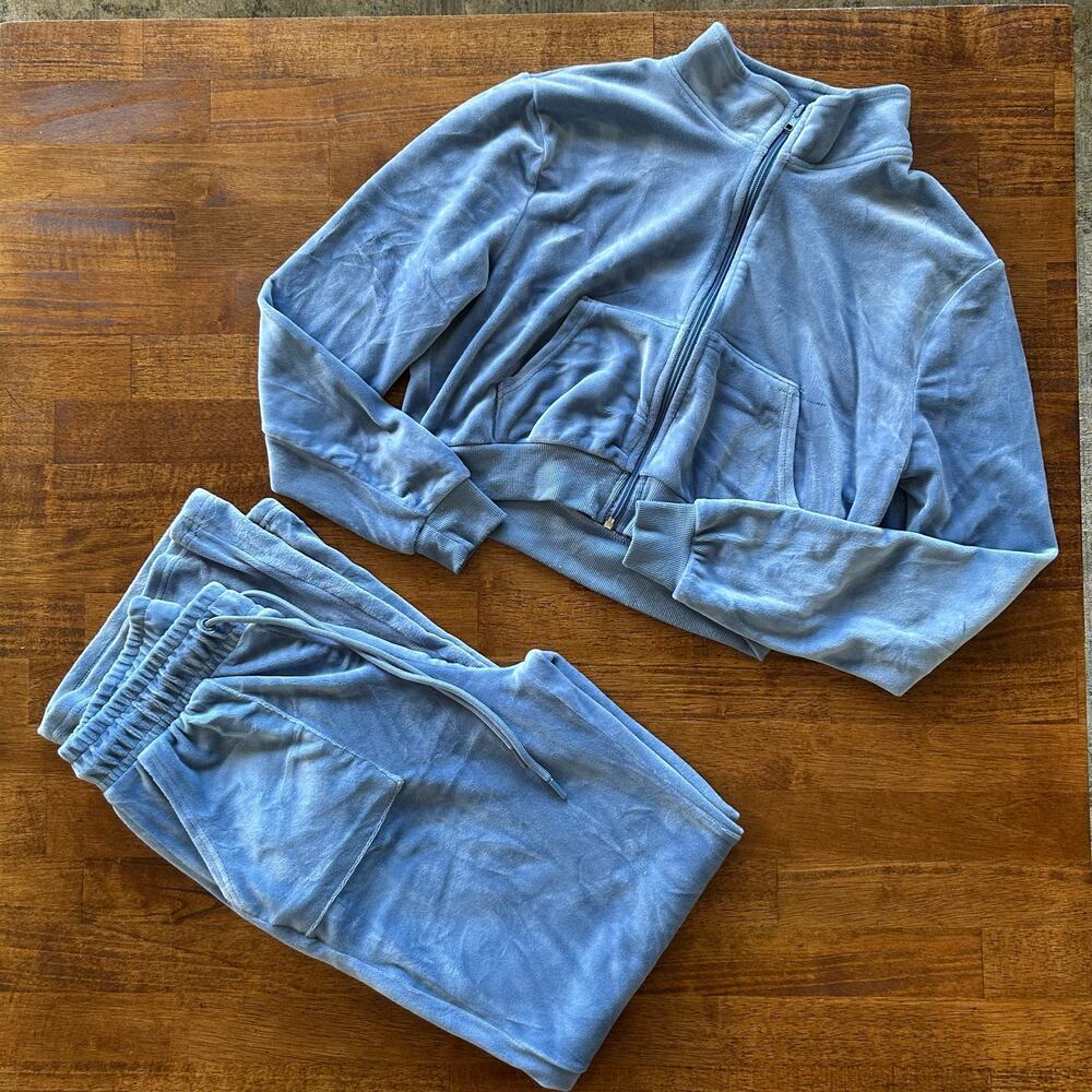 Better/Together y2k Periwinkle Velvet Cropped Set – Loungewear Chic size M​​